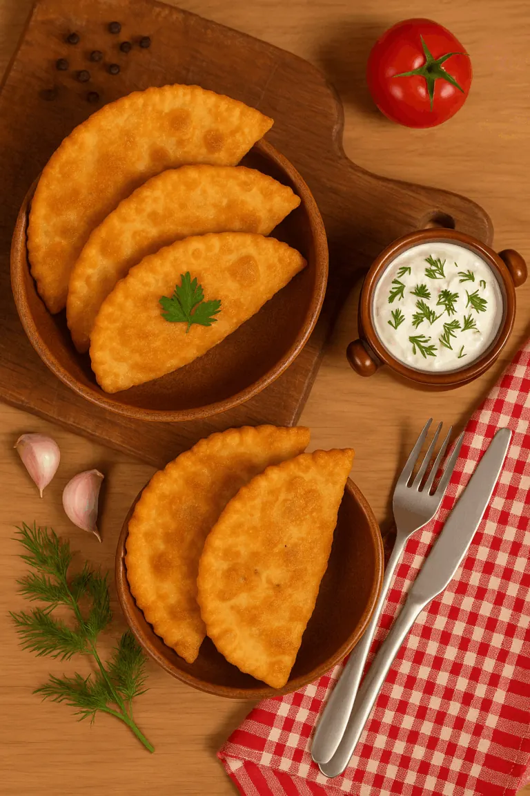 Frisch frittierte Tschebureki